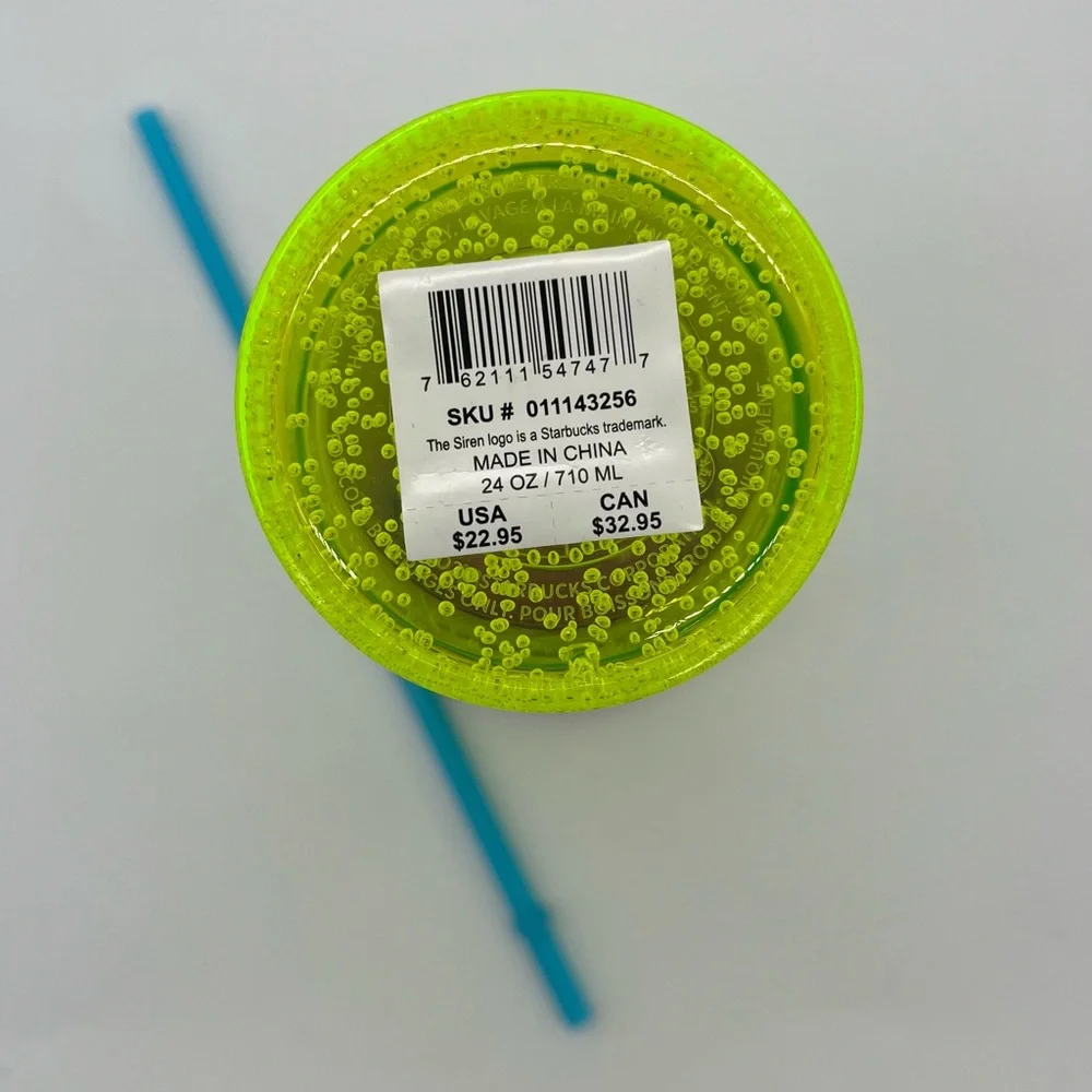 Starbucks Summer 2023 neon yellow bubbleseed tumbler - 24 oz Venti
